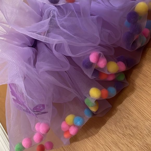 •PRINCESS EXPRESSIONS•TUTU “BIRTHDAY GIRL” SKIRT WITH COLORFUL POM-POM SIZE 4-6X - Picture 7 of 7